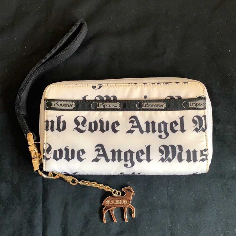 LeSportSac LAMB wallet white with gold Used